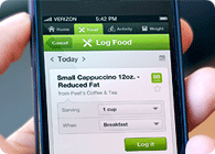 One-click access to input additional workouts and food