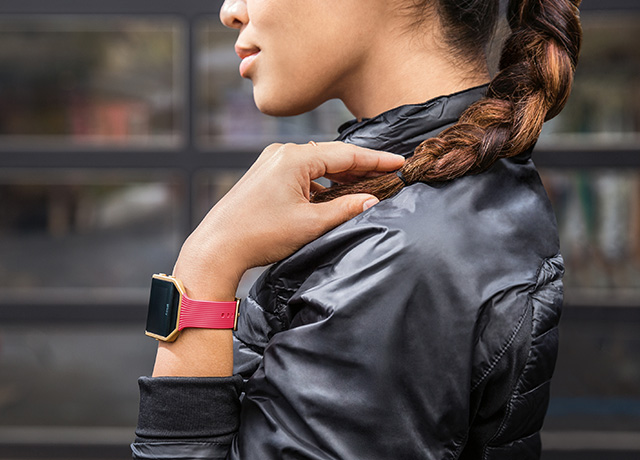 fitbit blaze pink gold