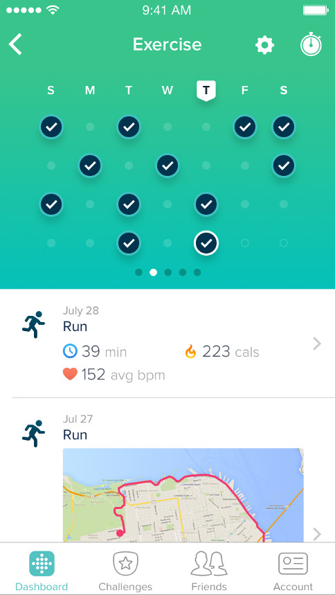 Fitbit アプリとダッシュボード