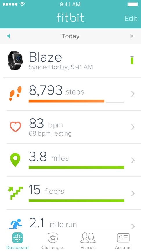 Fitbit アプリとダッシュボード